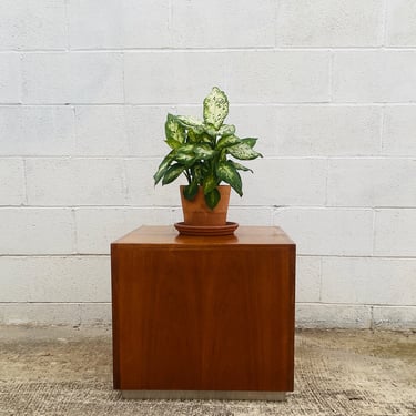 Walnut Cube Side Table