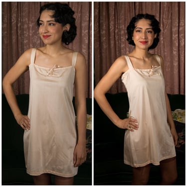 1920s Slip - 1924 Vanity Fair Plus Four Inch Simple and Lush Silk Jersey Tunic Style Slip or Long Camisole 