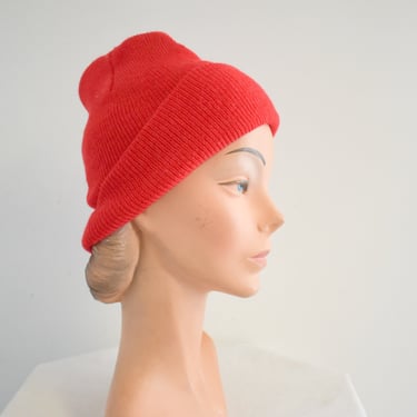 1980s/90s Red Knit Beanie 