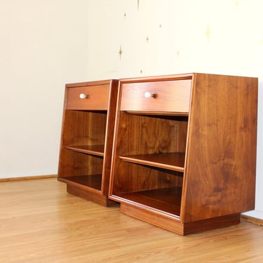 Kipp Stewart - Pair of Drexel "Declaration" Walnut Nightstands