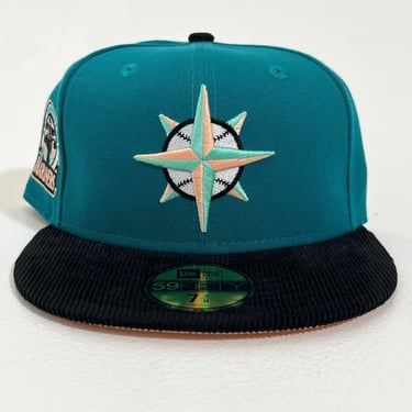 New Era Hat Club Exclusive Teal Seattle Mariners &quot;Corduroy Brim&quot; Fitted Hat