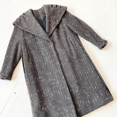 1940s Speckled Charcoal Wool Coat 