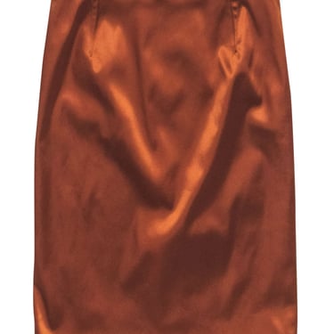 Dolce & Gabbana - Rust Orange Satin Pencil Skirt Sz 6