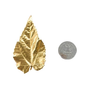 Vintage Gold Tone Leaf Brooch 