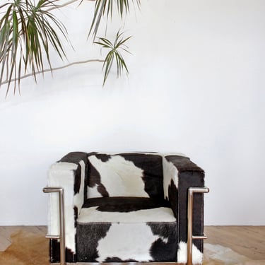 Le Corbusier Style Cowhide Chair LC2 Pony Hide Club Chairs 