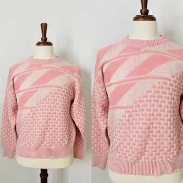 Vintage Peconic Bay Traders Sweater / Pink / Unisex / Pull Over / 1980s / FREE SHIPPING 
