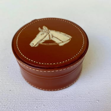 Vintage Horse Leather Ring Box, Equestrian, Horse Lover, Horse Head, Trinket Box, Made In England, NOS With Box 