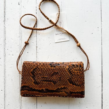 1970s Snakeskin Flap Crossbody 