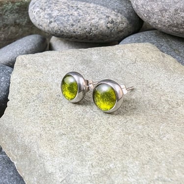 Small Green Stainless Steel Studs