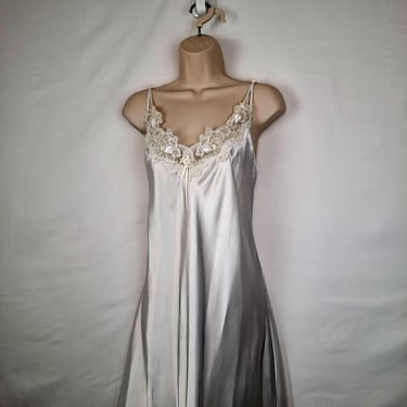 Vintage 90s White Bridal Nightie Slip Nightgown 