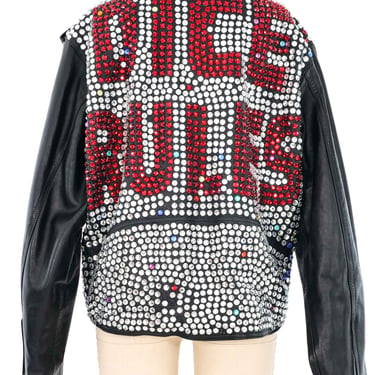 Dice Rules Crystal Studded Leather Jacket