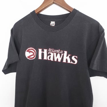 Atlanta Hawks shirt / 80s NBA shirt / 1980s Atlanta Hawks faded black Screen Stars t shirt Medium 