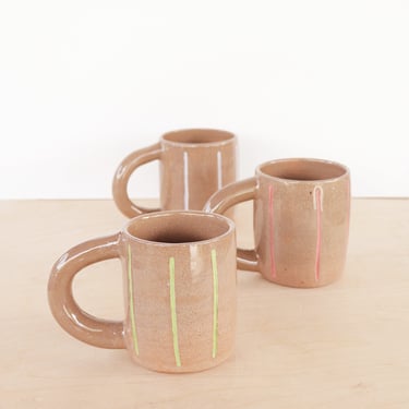 Big Stripe Ceramic Mug | Coffee + Tea Pottery Mug 