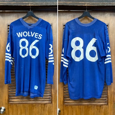 Vintage 1960’s “Champion” Wolves Athletic Sports Durene Jersey Shirt Top, Two-Sided, 60’s Vintage Clothing 