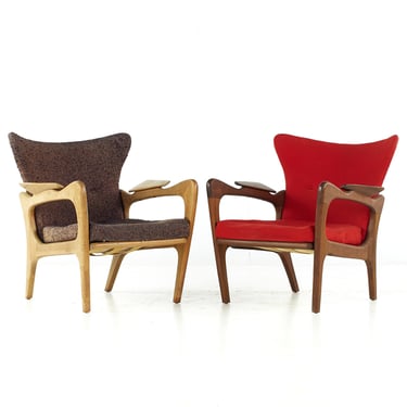 Adrian Pearsall for Craft Associates Mid Century Lounge Chair - Pair - mcm 