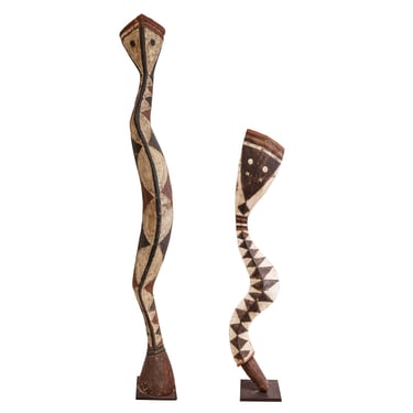 Pair of Serpent Headdresses by Baga artists from Guinea, Africa Early 20th Century