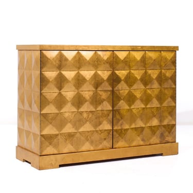 Barbara Barry for Baker Mid Century Gold Leaf Cabinet Credenza - mcm 