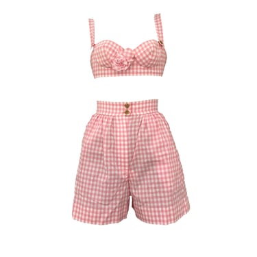 Chanel Pink Gingham Short Set