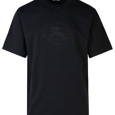 Burberry Black Cotton T-Shirt Man