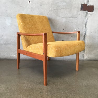 Danish Teak Side Chair - Refurbished In Designer Fabric