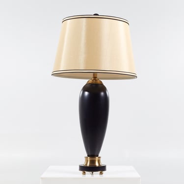 Currey and Co Contemporary Black and Brass Table Lamp 
