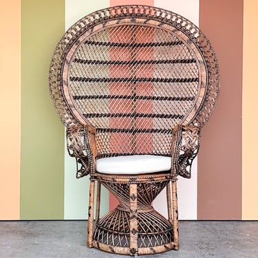 Dark Rattan Peacock Chair