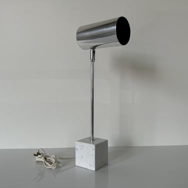 Mid-century Koch & Lowy Marble and Chrome Table  Lamp 