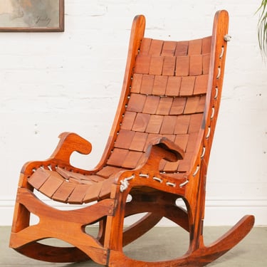 American Designer, Rocking Chair, Pine, Cord, USA, 1970