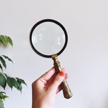 Vintage Magnifying Glass with Brass Handle 