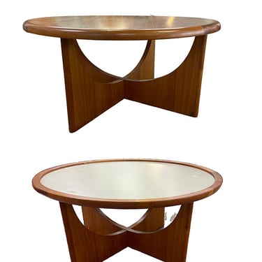 Round Game & Coffee Table<br />Reversible Top<br />Teak<br />38.5″ Diameter