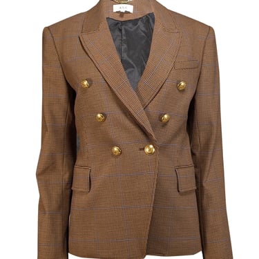 A.L.C. - Brown Houndstooth Double Breasted Blazer Sz 8