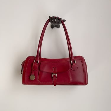 Dooney & Bourke purse y2k vintage red leather barrel bag handbag 