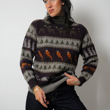1980's Forest Animal Wool Sweater
