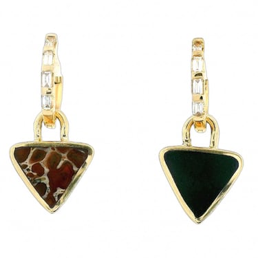 3-In-1 Reversible Giza Earrings - Dinosaur Bone & Black Jade