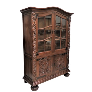 Vintage China Cabinet | French Highly Carved China Hutch 