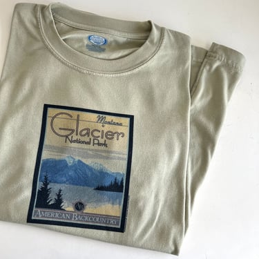 Vintage 90s Glacier National Park Worm in Neutral Graphic Tee 