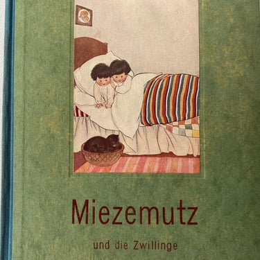 Miezemutz und die Zwillinge, Antique German Children's Book, Kitty And The Twins, Zwillinge, Black Kitty Child Story, Lovely Illustrations 