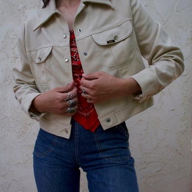 Vintage 70's Lee Riders Light Weight Pearl Snap Cropped Jacket 