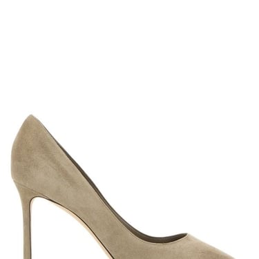 Jimmy Choo Women Cappuccino Suede Romy 85 Pumps