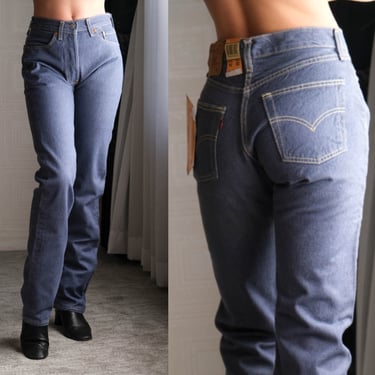 Vintage 90s LEVIS Medium Stone Indigo Wash 501 High Waisted Jeans Unworn New w/ Tags | Size 28x34 | DEADSTOCK | 1990s Levis Unisex Denim 