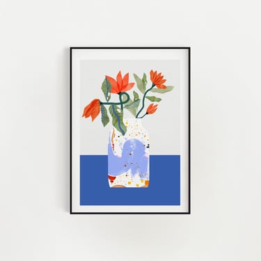 Flower Art Print, Relaxing Living Room Art, New Home Gift, Accent Print 