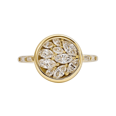 Cluster Engagement Ring with Marquise Diamond Petals - ARTËMER Trunk Show