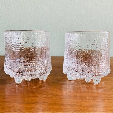 Pair of Ultima Thule old fashioned glasses / Iittala Finland 