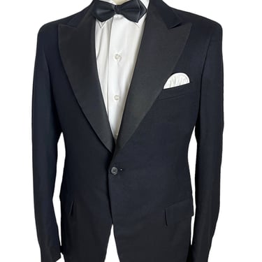 Vintage 1930s/1940s Wool Tuxedo Jacket ~ 36 ~ Suit ~ Wedding ~ Blazer / Sport Coat / Suit ~ Tux / Smoking 