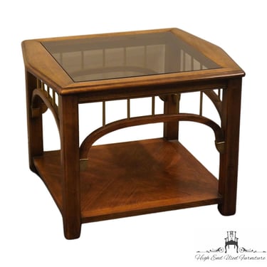 ALTAVISTA LANE 30x26" Rustic European Style Glass-Topped Accent End Table 1697-53 