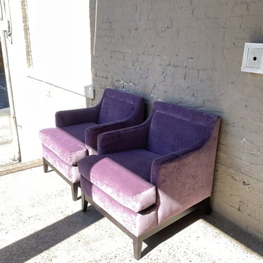 Pair of Purple Velvet Armchairs