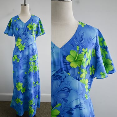 1970s Royal Hawaiian Maxi Dress 