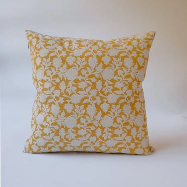 Tina Hand Block-Printed Linen Pillow