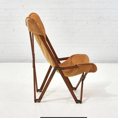 Vigano Vittoriano &quot;Tripolina&quot; Leather Sling Chair, 1936