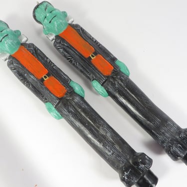 Vintage Halloween Frankenstein Taper Candles - Pair of 10